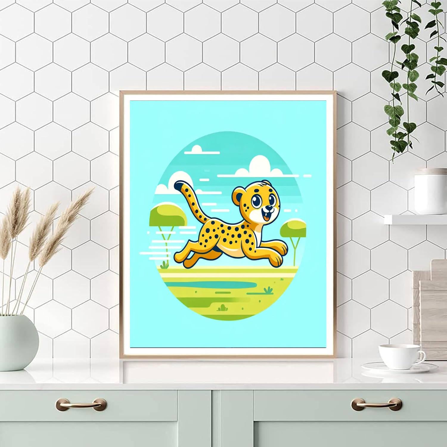 Happy Cheetah Paint By Number
