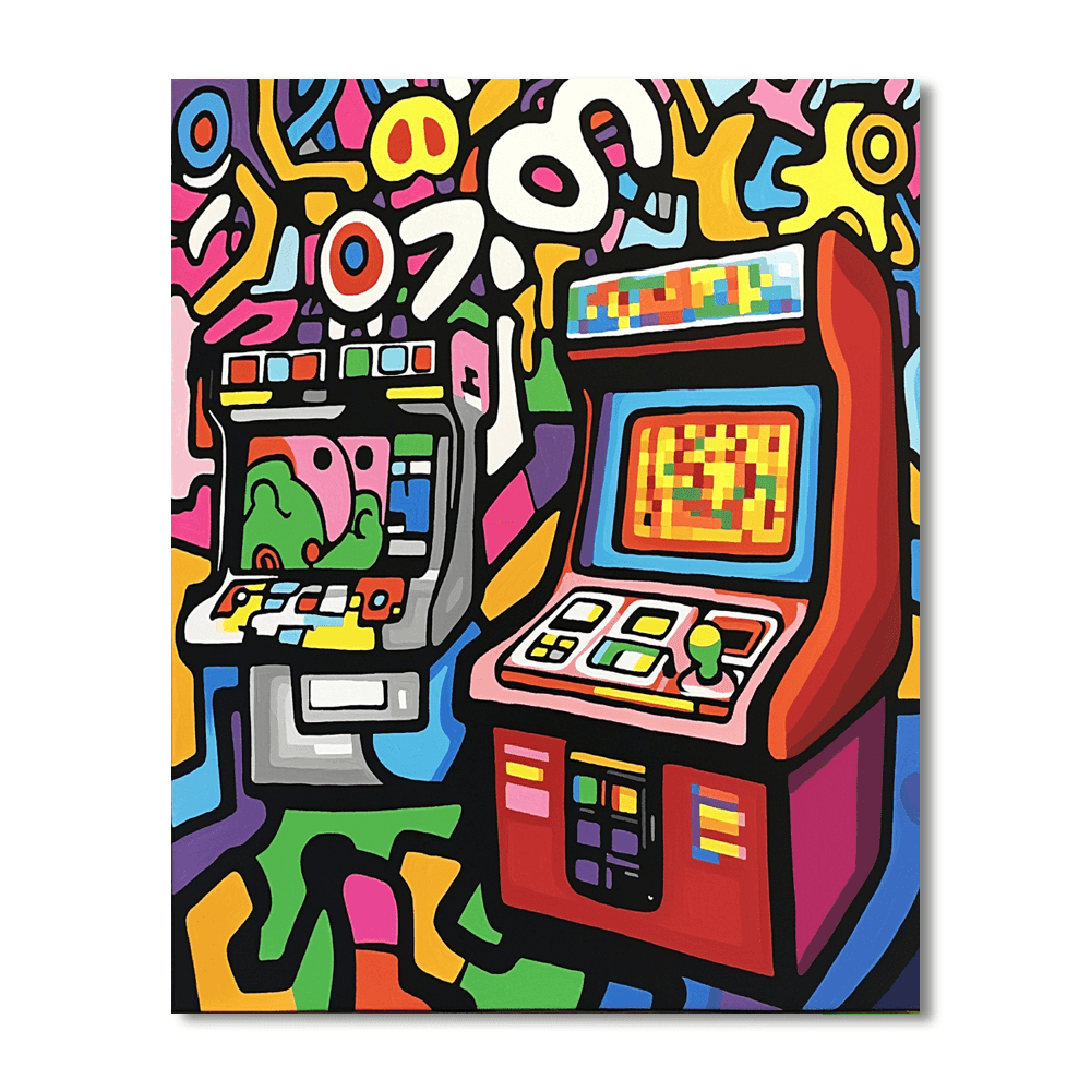 Keith Haring Inspired Retro Arcade Dream  Paint By Numbers Kits