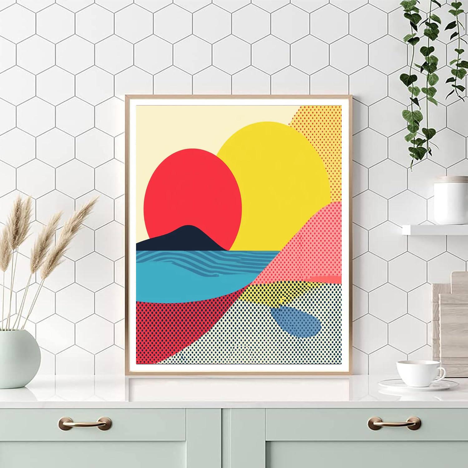 Roy Lichtenstein Inspired Lichtenstein's Tech Fantasy  Paint By Numbers Kits
