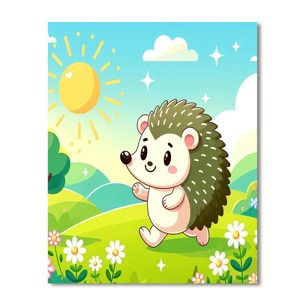 Cheerful Hedgehog Stroll Painting By Numbers Kit