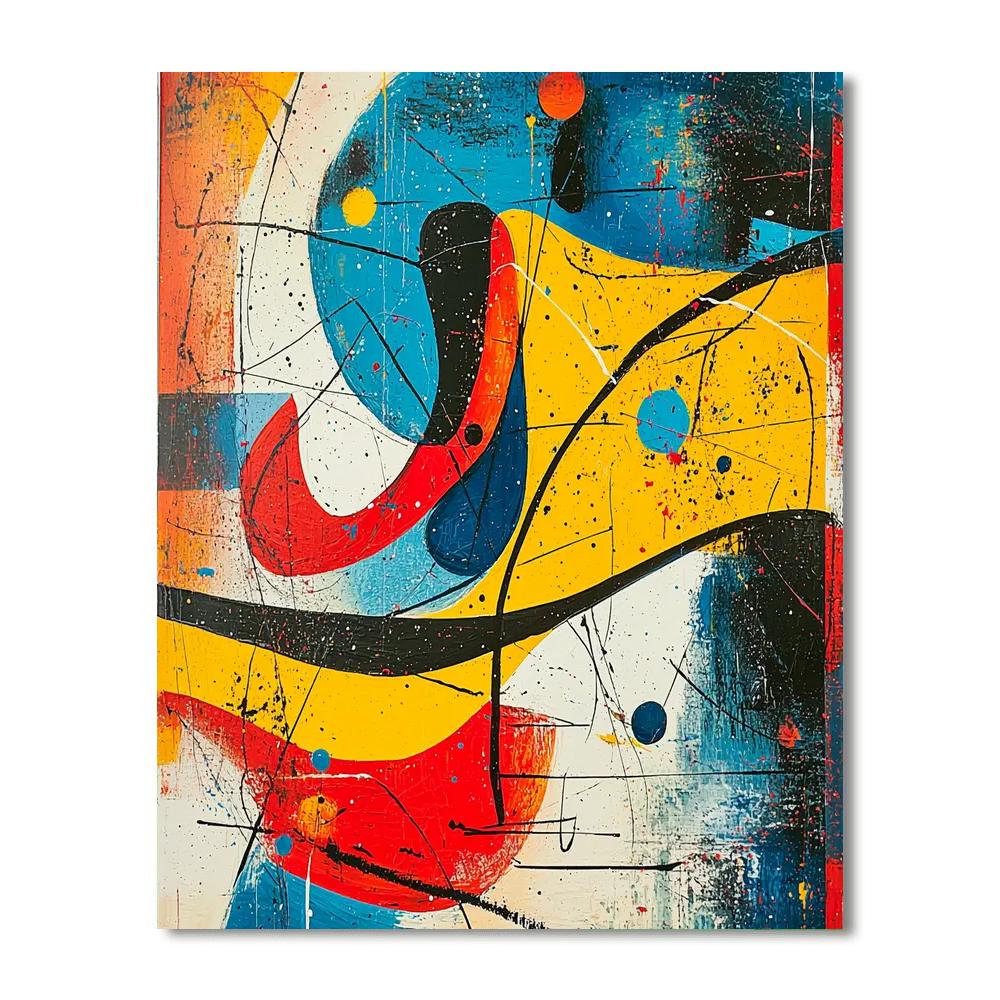 Joan Miró Inspired Surreal Vibrance  Paint By Numbers Art