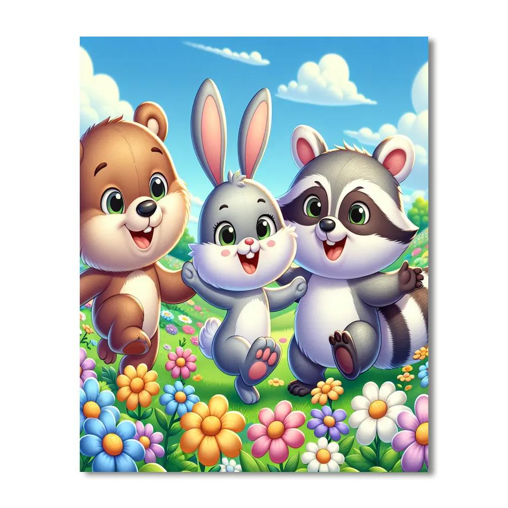 Animal Friends Day Out Paint By Numbers Art