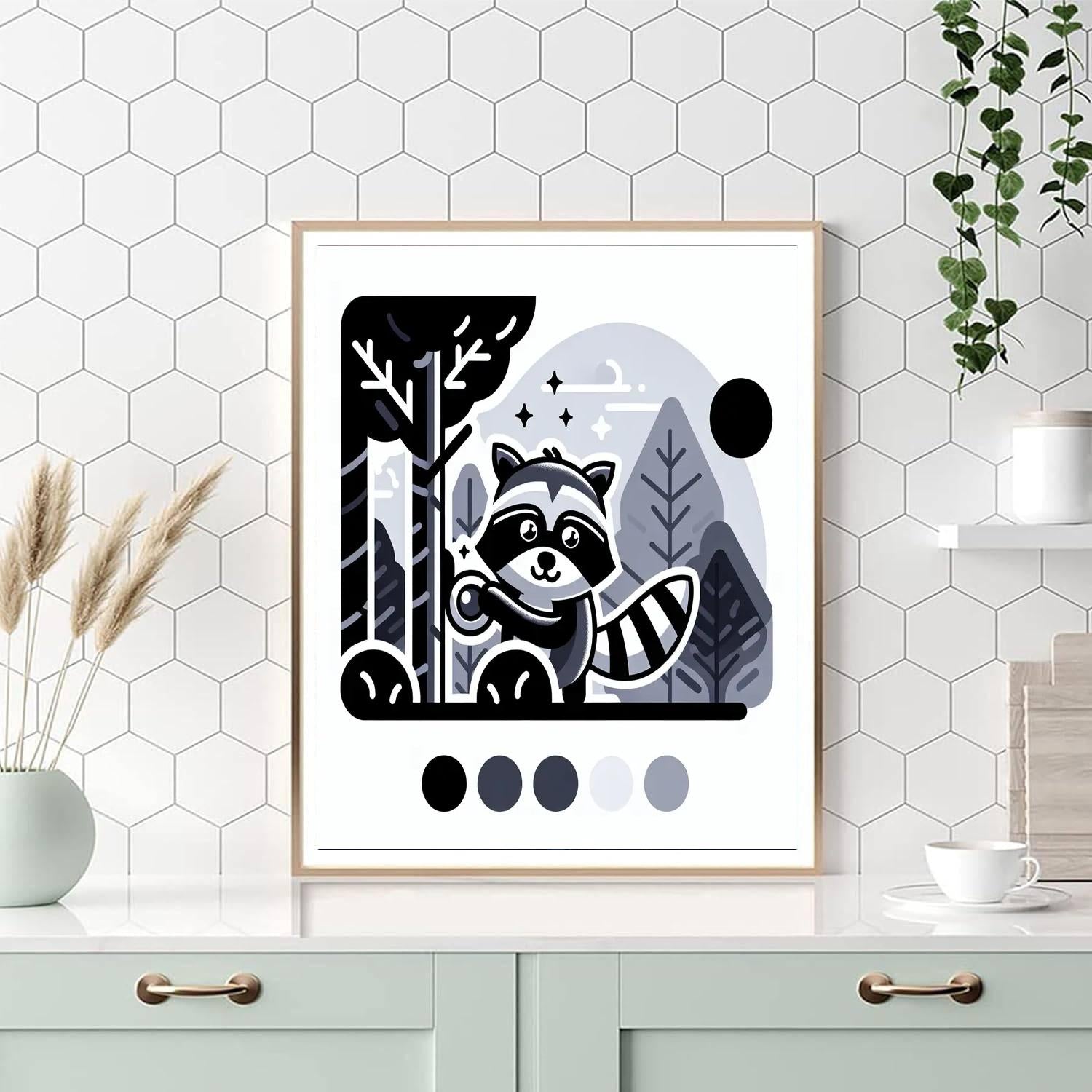 Mischievous Little Raccoon Paint By Numbers Kits