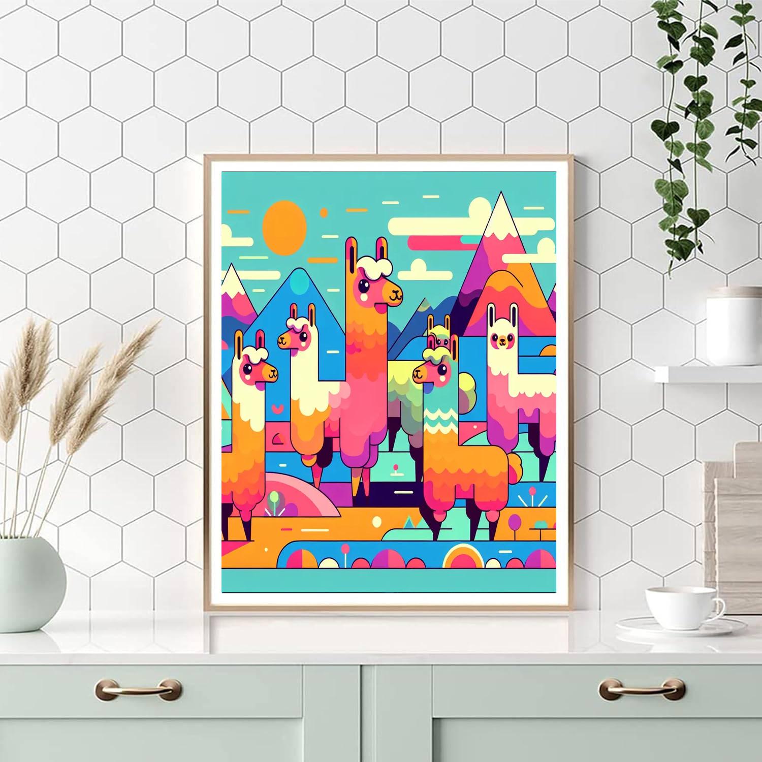 Laughing Llama Lands Painting By Numbers Kit