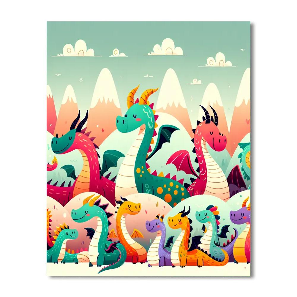 Whimsical Dragon Party Painting By Numbers Kit