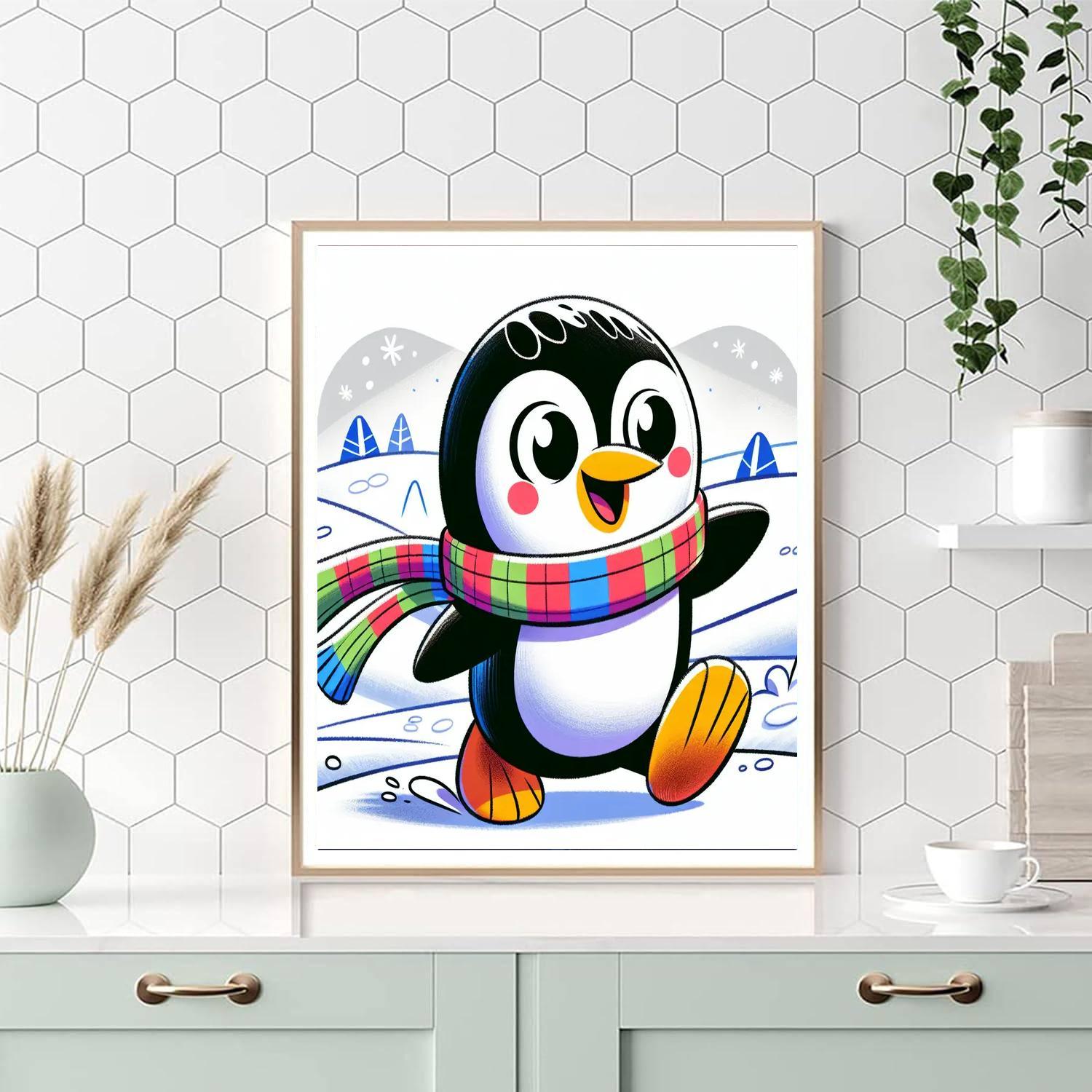 Curious Penguin Explorer DIY Paint By Numbers
