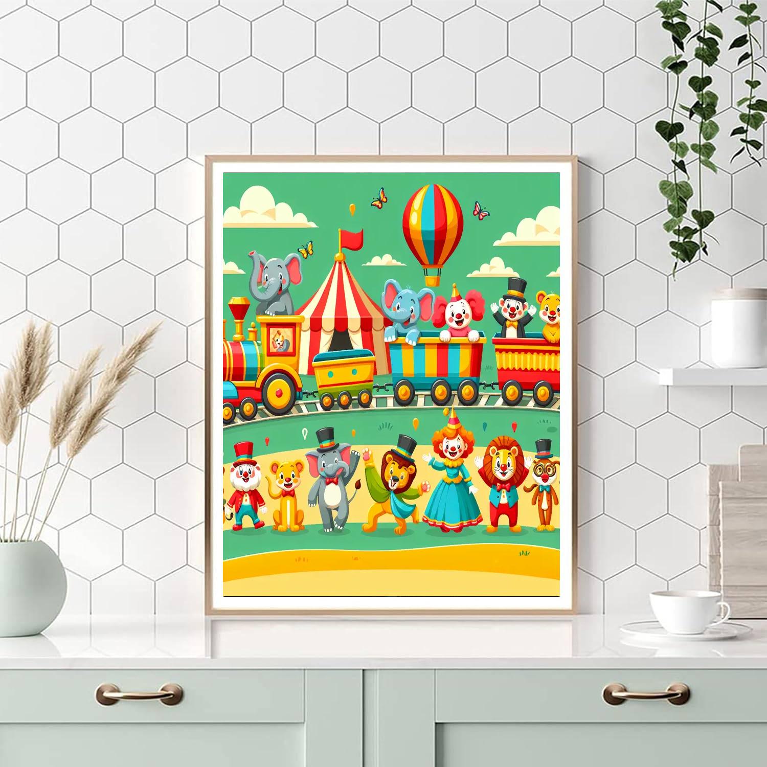 Circus Train Fun Number Painting