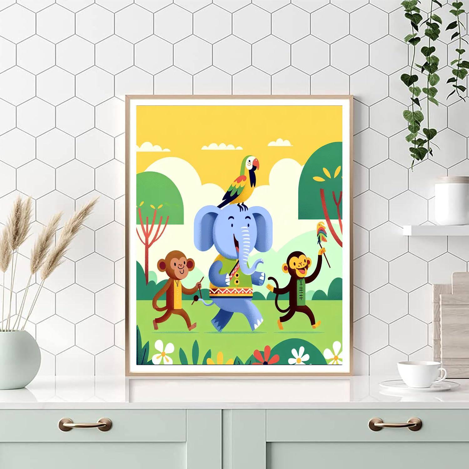 Friendly Jungle Parade Number Painting
