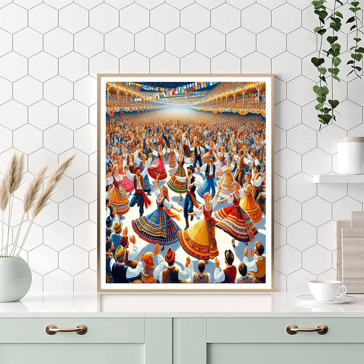 Folk Dance Festival Number Painting