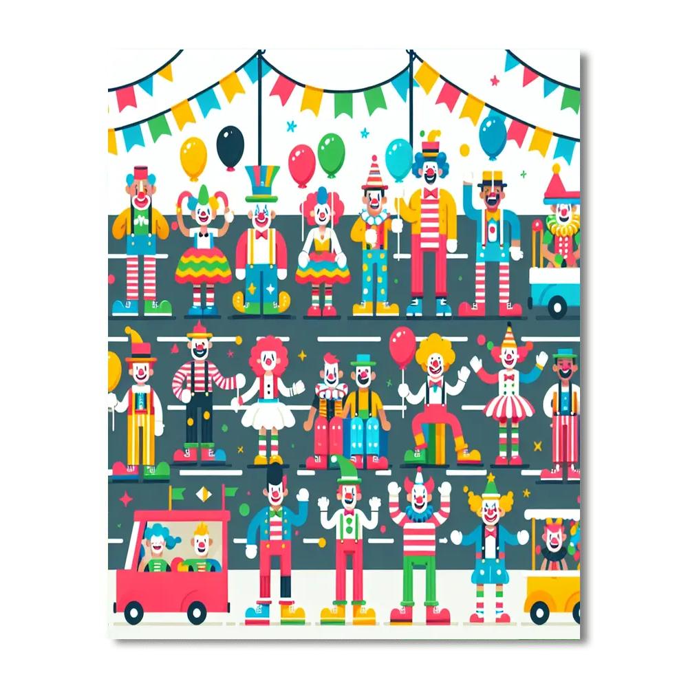 Jolly Clown Parade Numbered Painting Kits