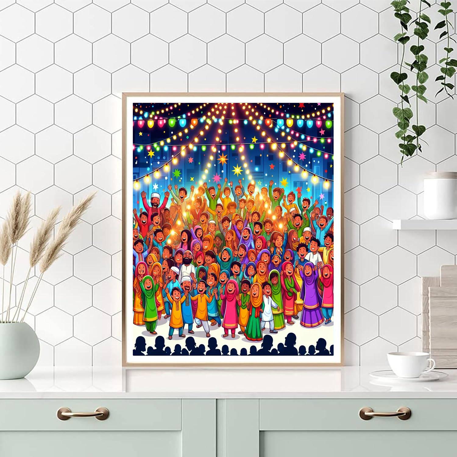 Festival Of Lights And Colors Number Painting