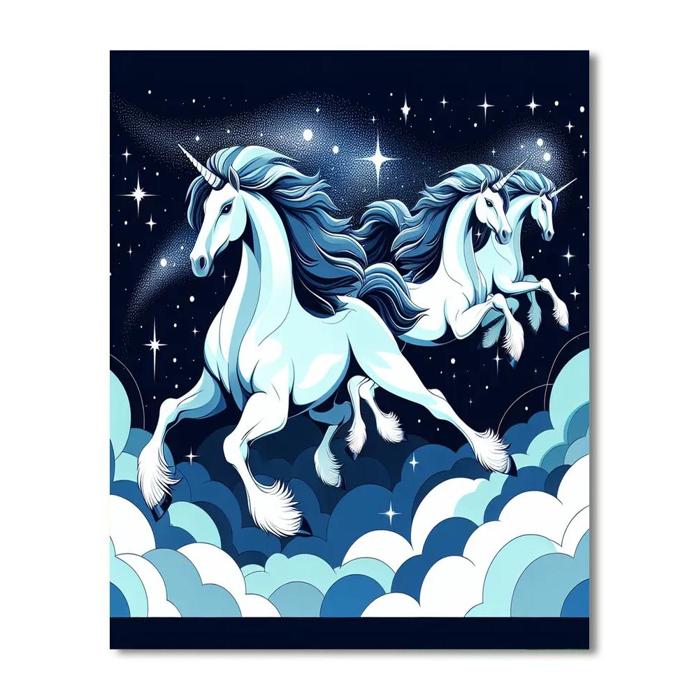 Starry Stallion Soiree Number Painting