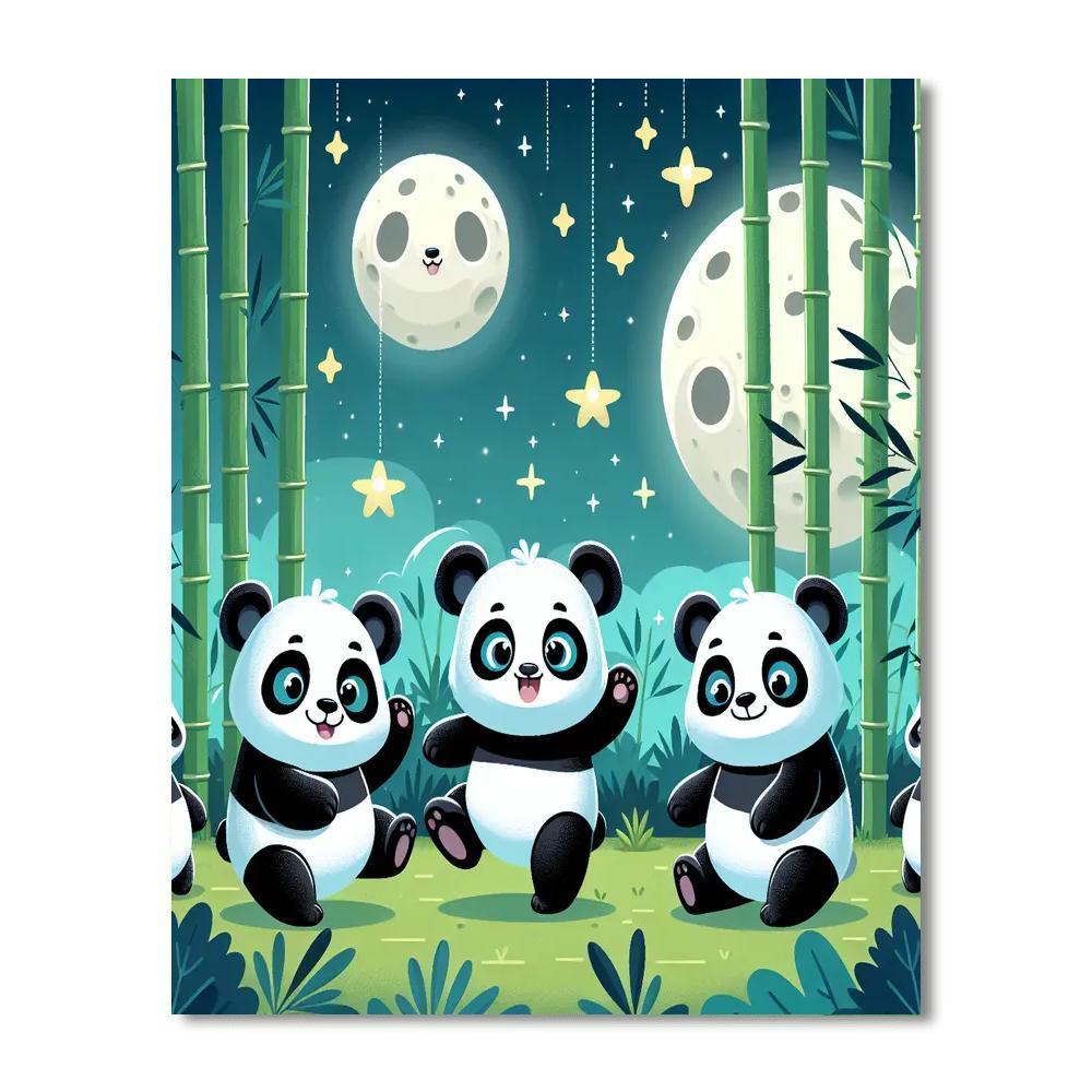 Moonlit Panda Party Painting By Numbers Kit