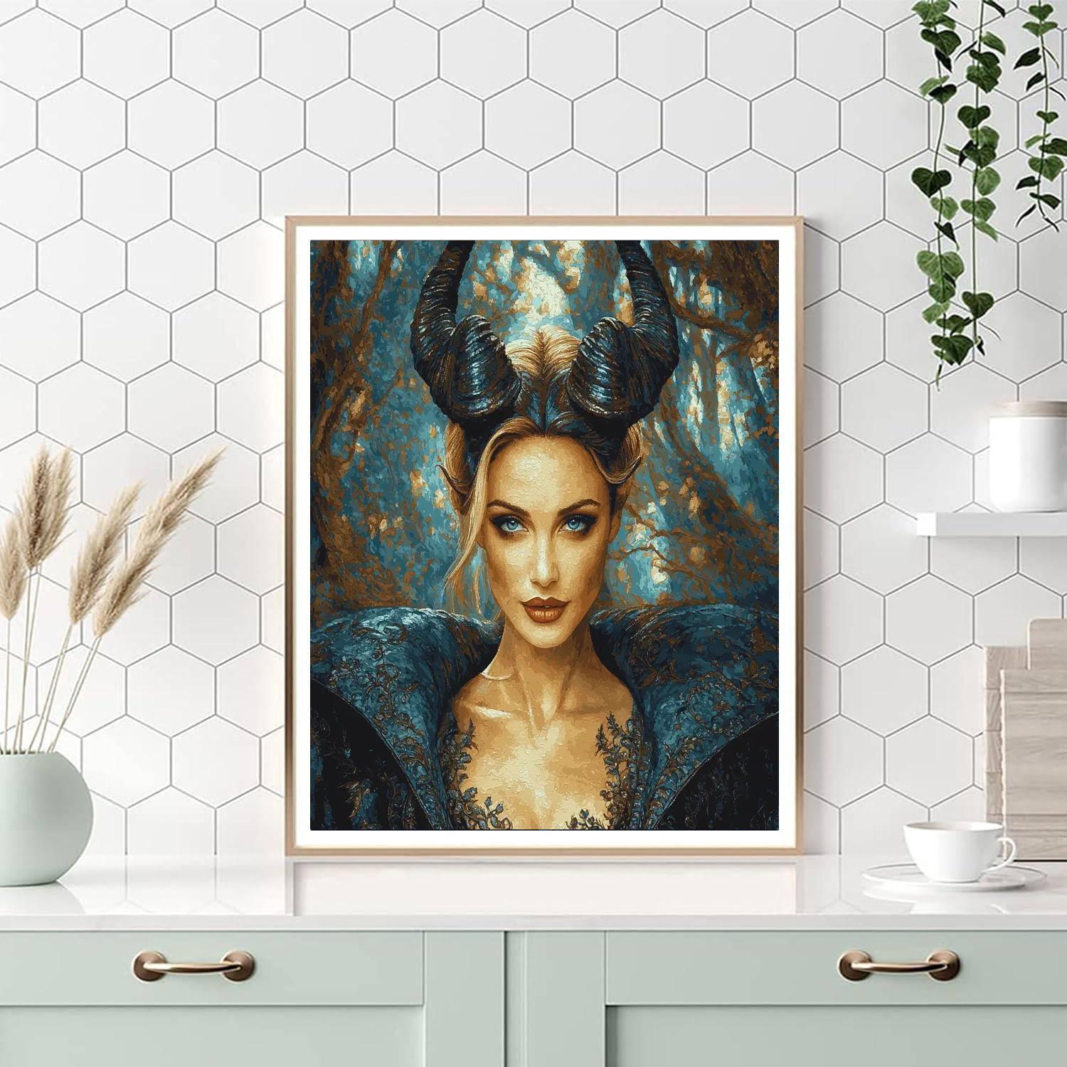 Angelina Jolie: The Guardian Of Humanity As Maleficent Numbered Painting Kits