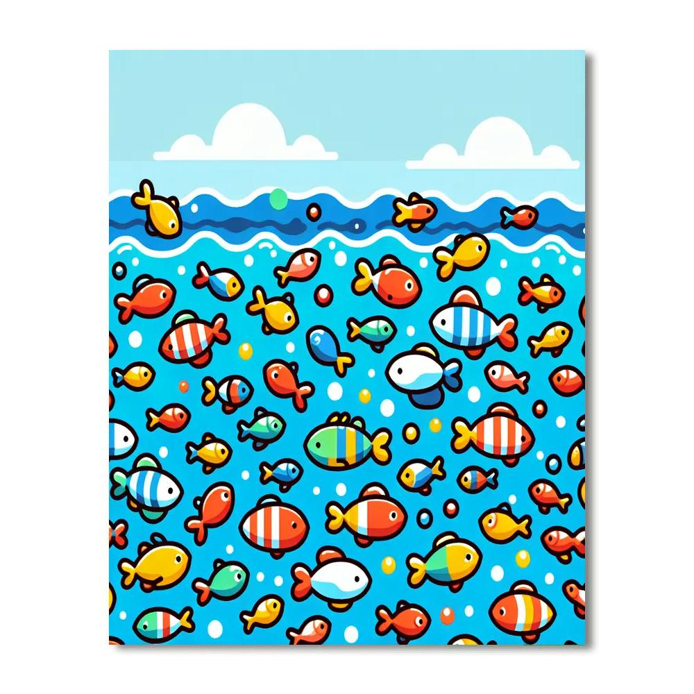 Rainbow Fish School Numbered Painting Kits