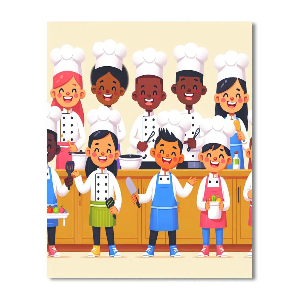 Celebratory Chefs In The Kitchen Painting Number Kit