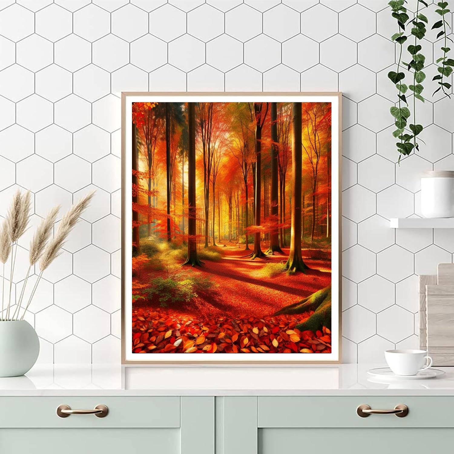 Autumnal Forest Walk Paint By Numbers Kits