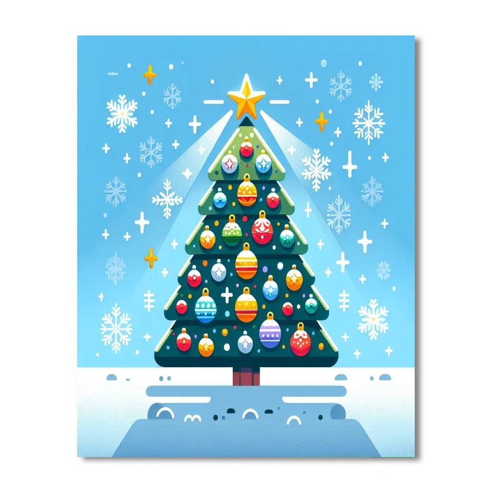 Joyful Christmas Tree Paint By Numbers Art