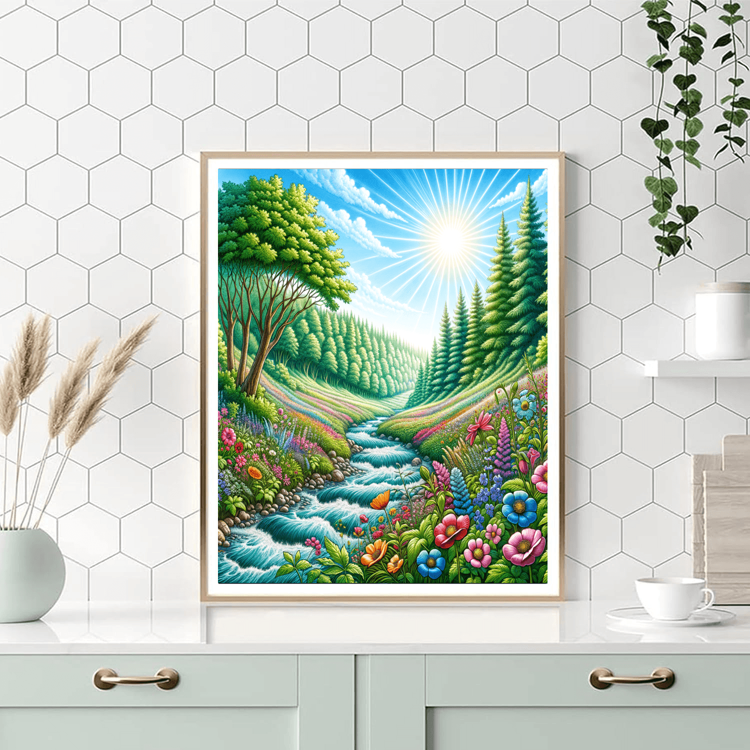 Bubbling Spring Stream Paint By Color