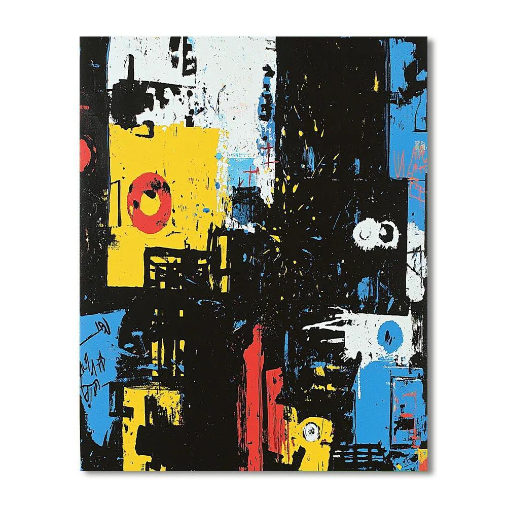 Jean-Michel Basquiat Inspired Fragmented Identities  Number Painting