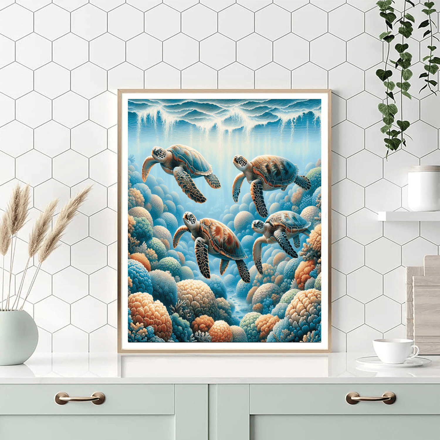 Artistic Sea Turtles Paint By Numbers