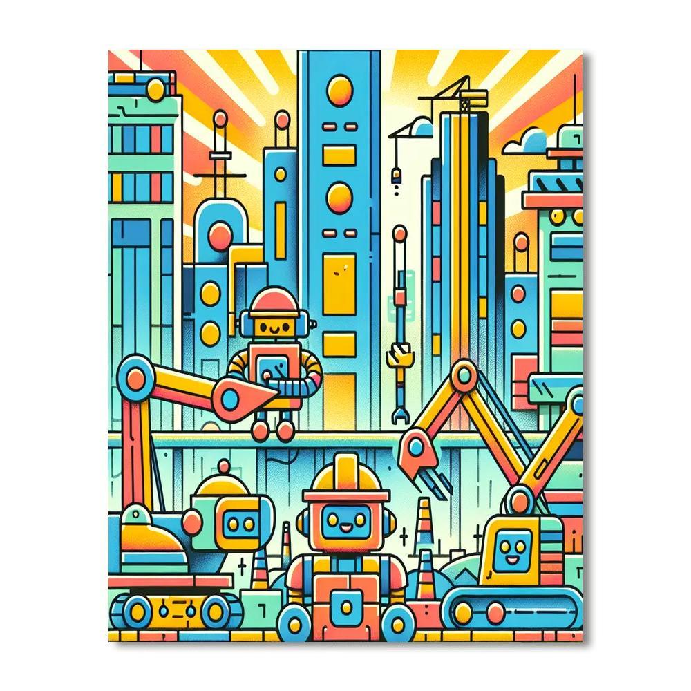 Busy Builder Bots Paint By Color