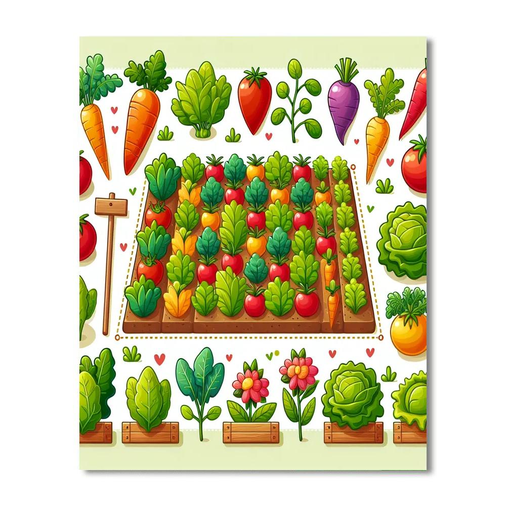 Vibrant Vegetable Patch Paint By Color