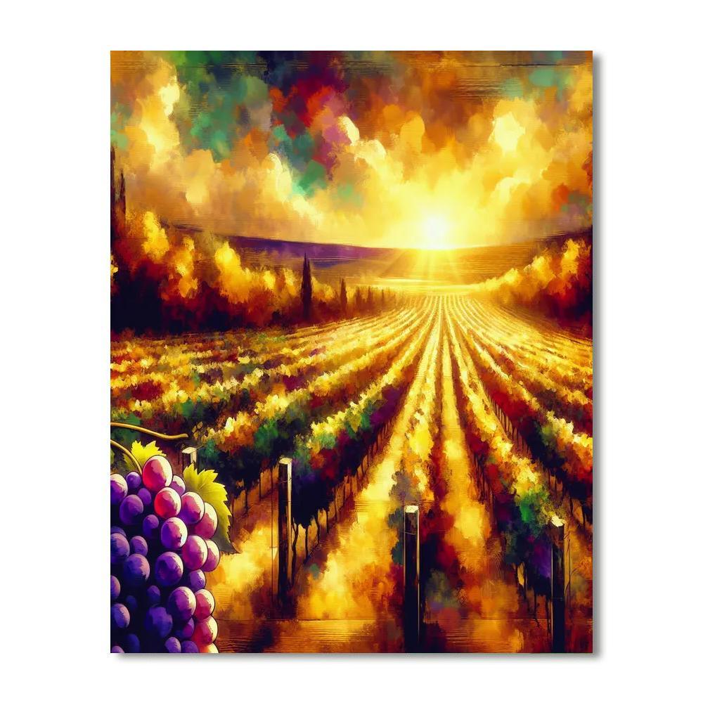 Sunlit Vineyard Charm Paint By Numbers Art
