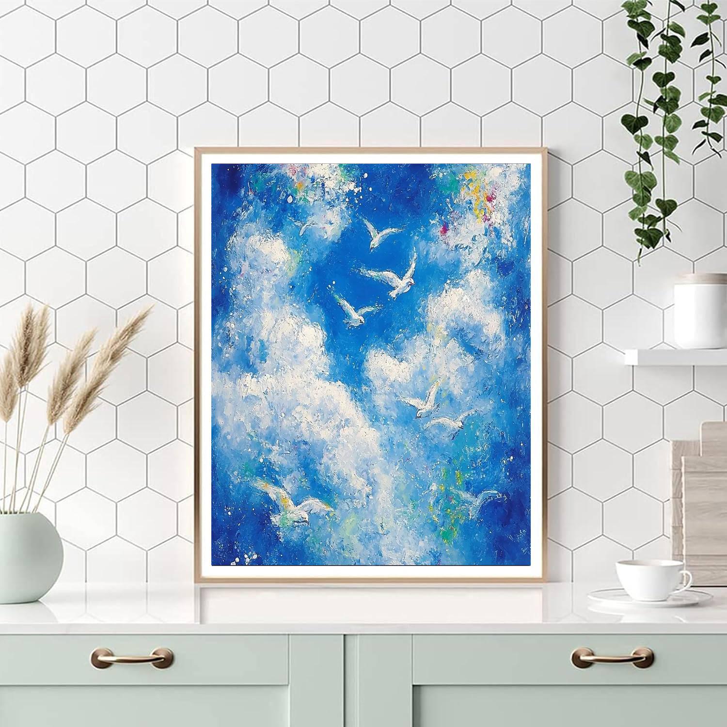 Marc Chagall Inspired Soaring Through Clouds  Paint By Number