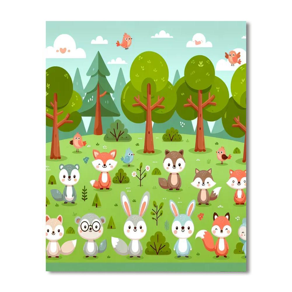 Forest Creatures' Gathering Paint By Numbers Kits