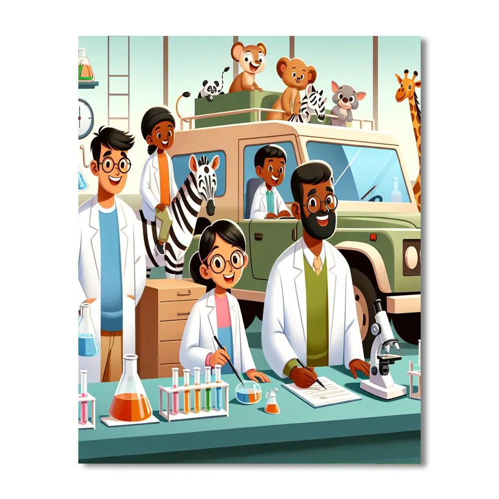 Safari Science Lab DIY Paint By Numbers