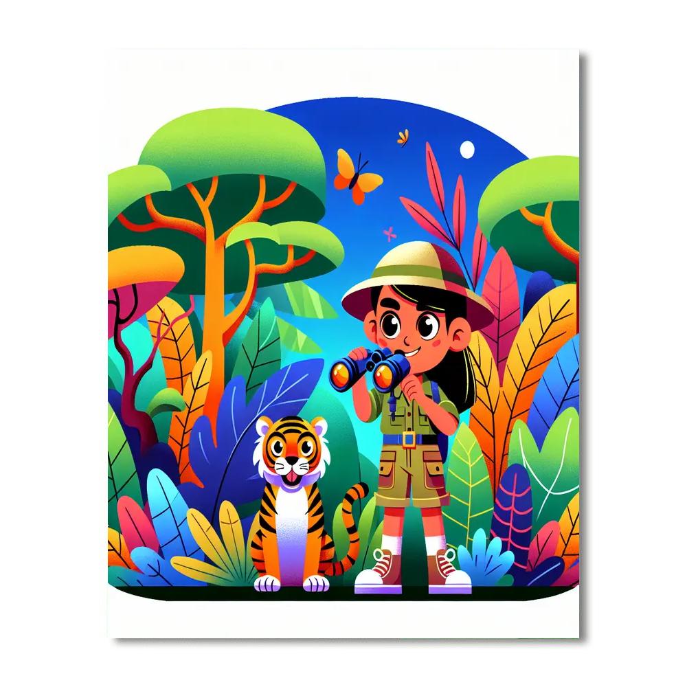 Safari Jungle Rescue Painting Number Kit