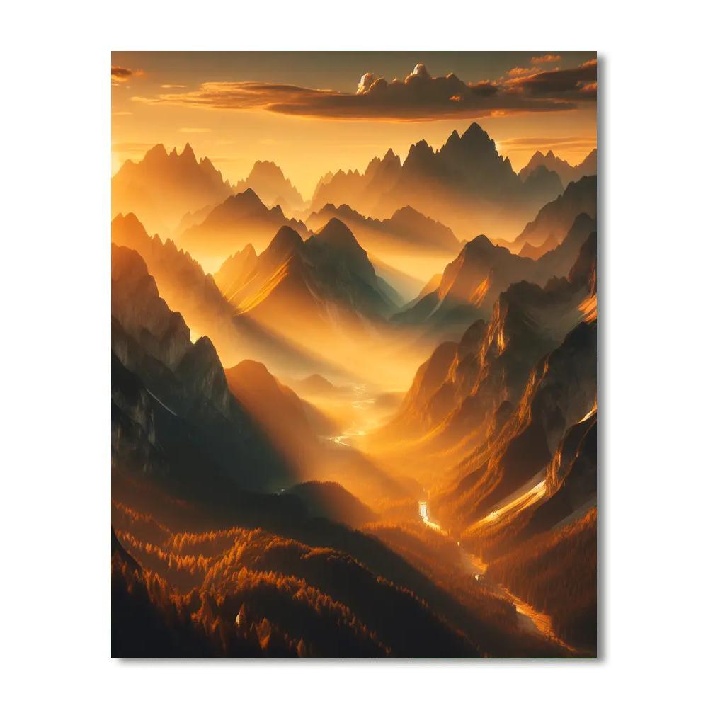 Mythic Mountain Panorama Paint By Numbers Art