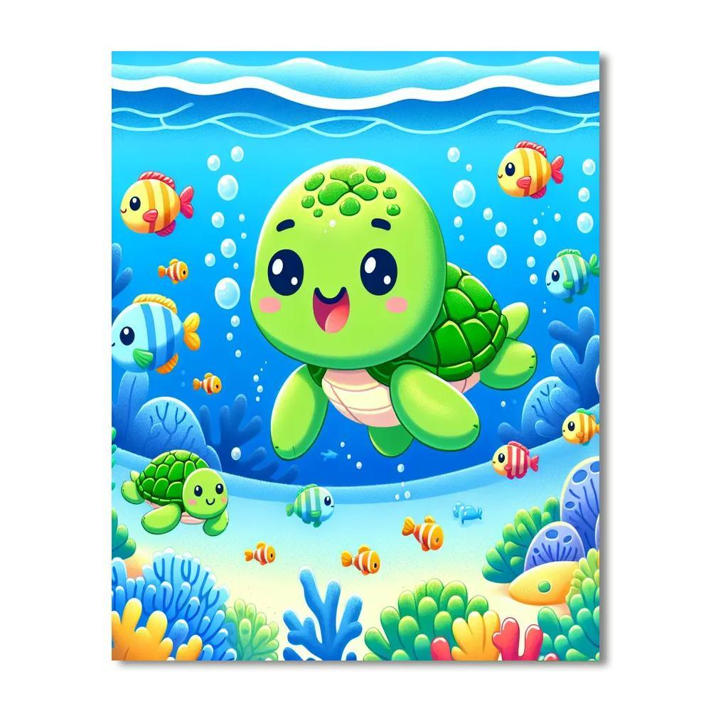 Adorable Baby Turtles Paint By Numbers Kits