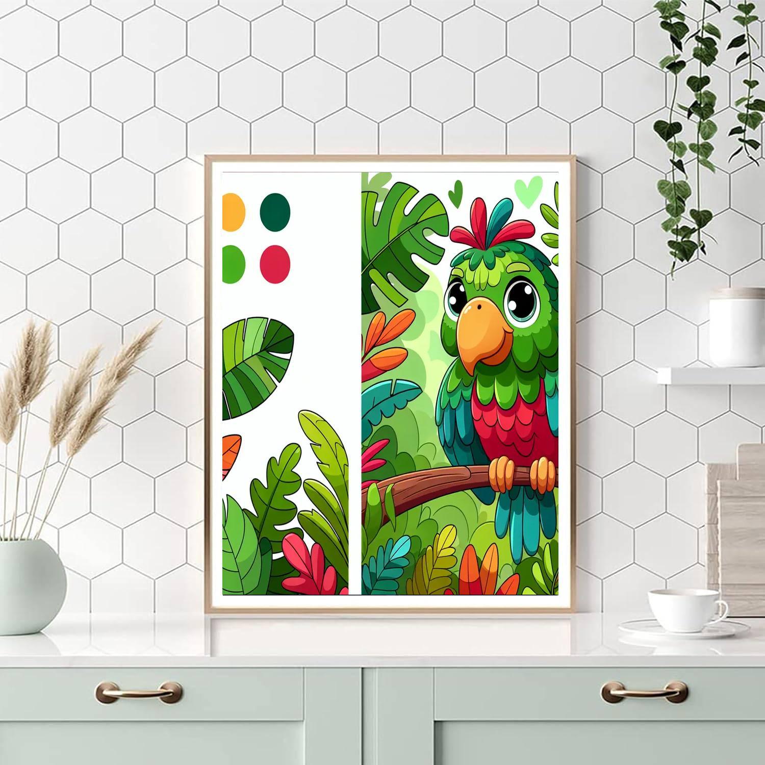 Funky Parrot Jungle Paint By Numbers Kits