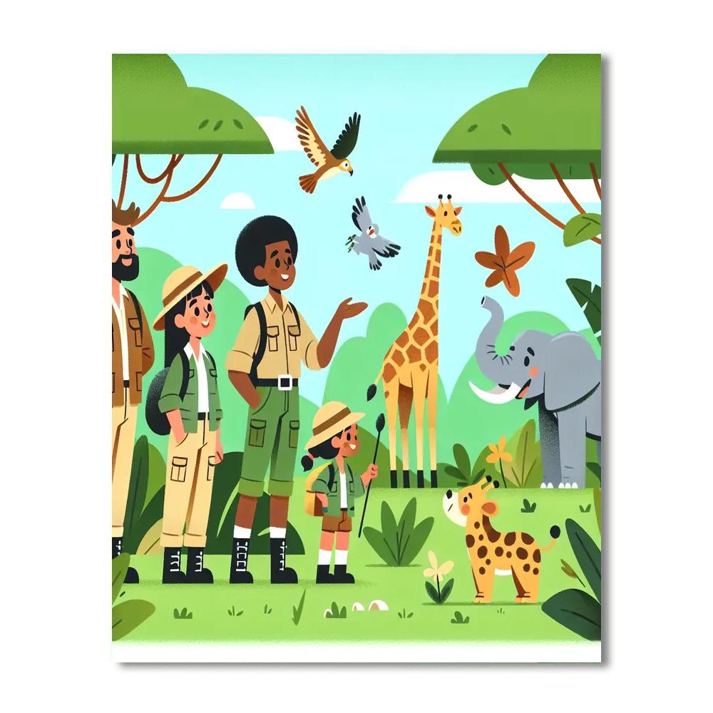 Safari Jungle Exploration Number Painting