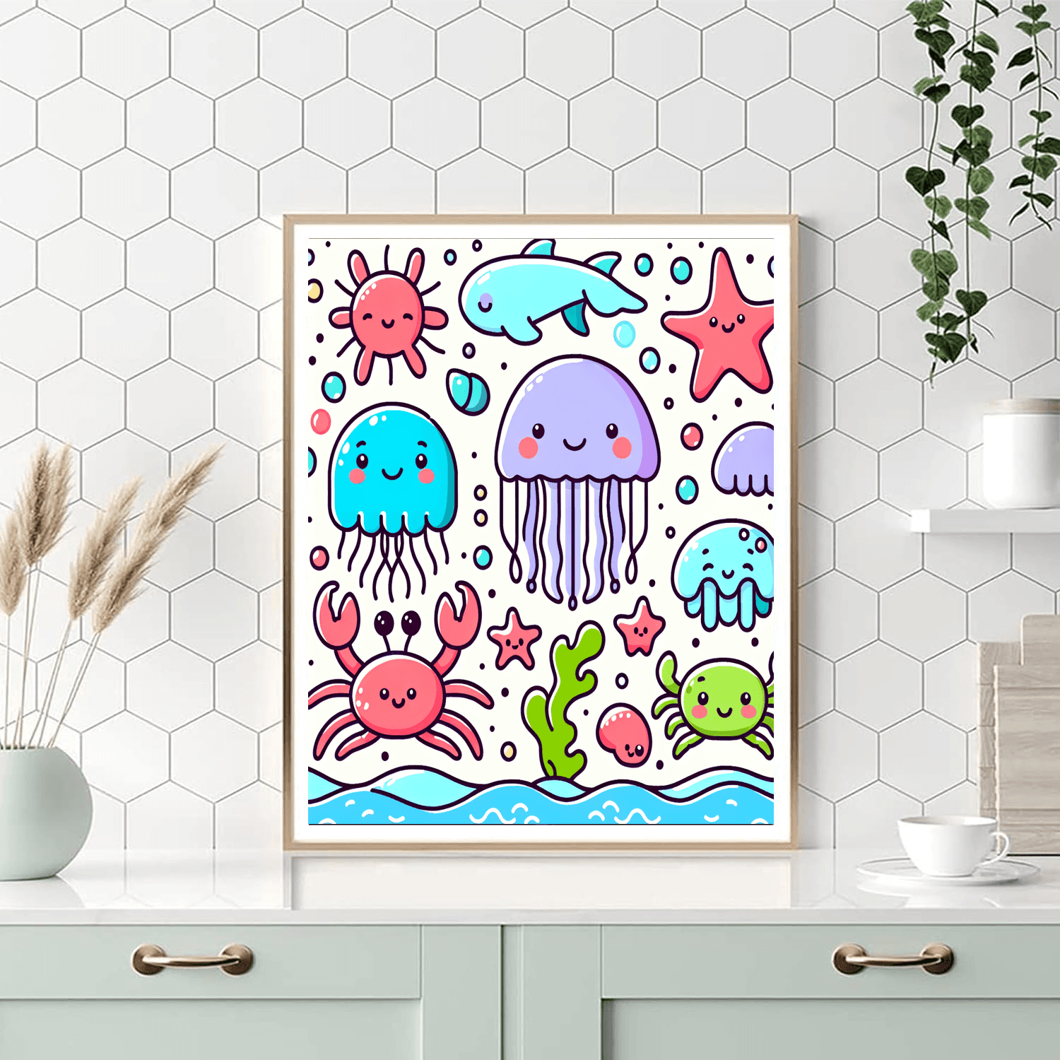 Sweet Sea Creatures Number Painting
