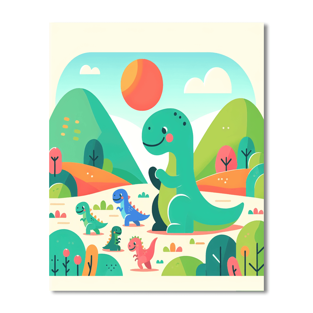 Adventure In Dino Valley Paint By Number