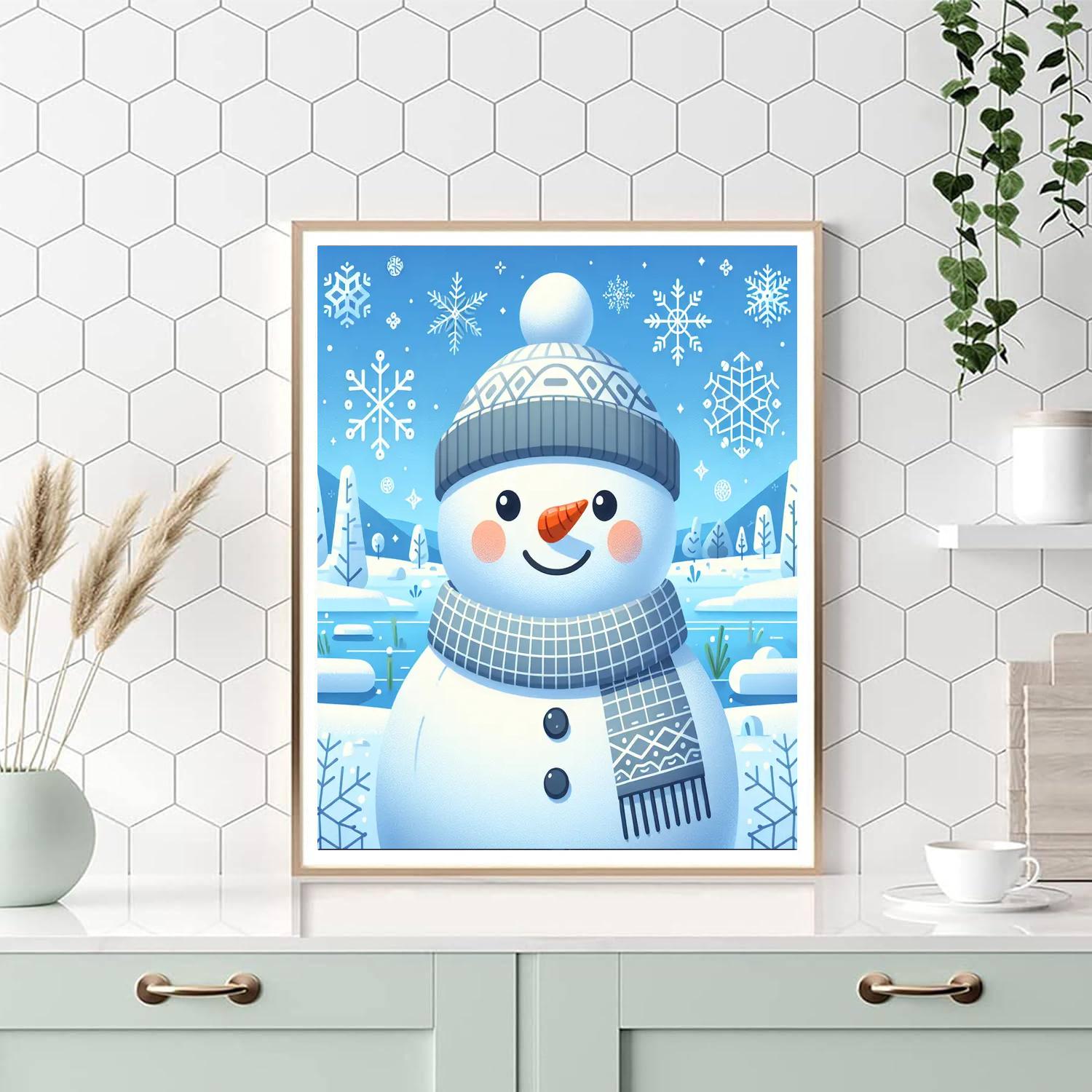 Sweet Snowman Paint By Numbers Art