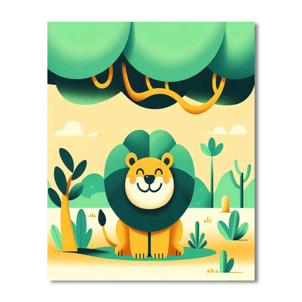 Friendly Lion's Mane Paint By Numbers Art