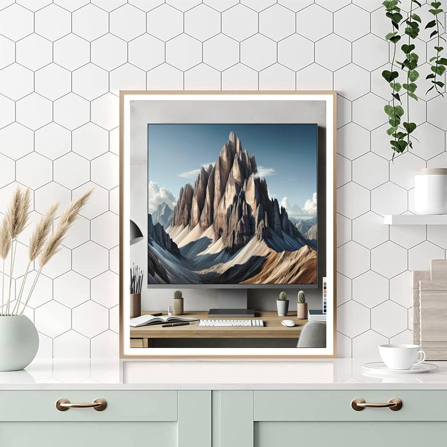 Dramatic Mountain Peak Painting Number Kit