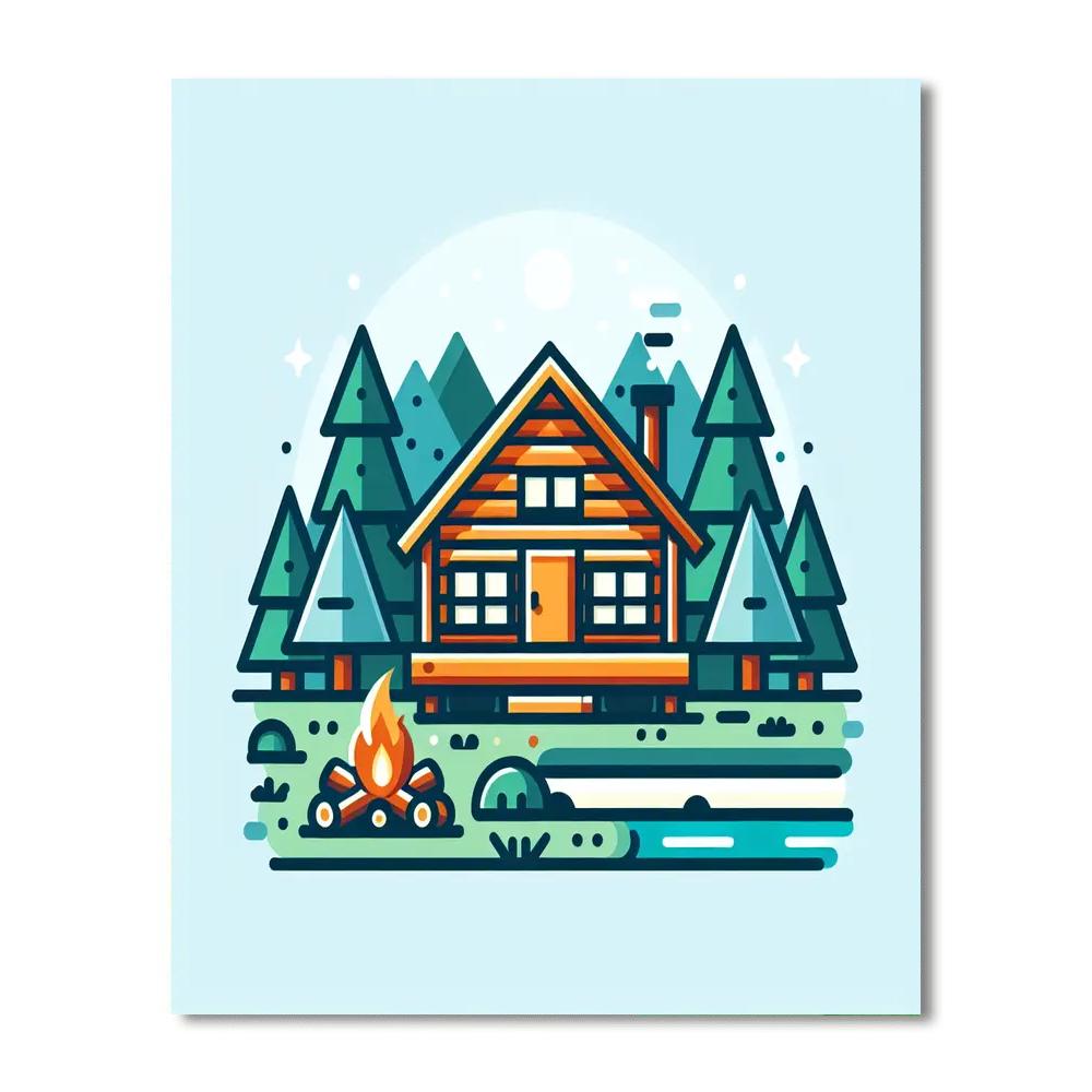 Explorer's Cabin Paint By Numbers Art