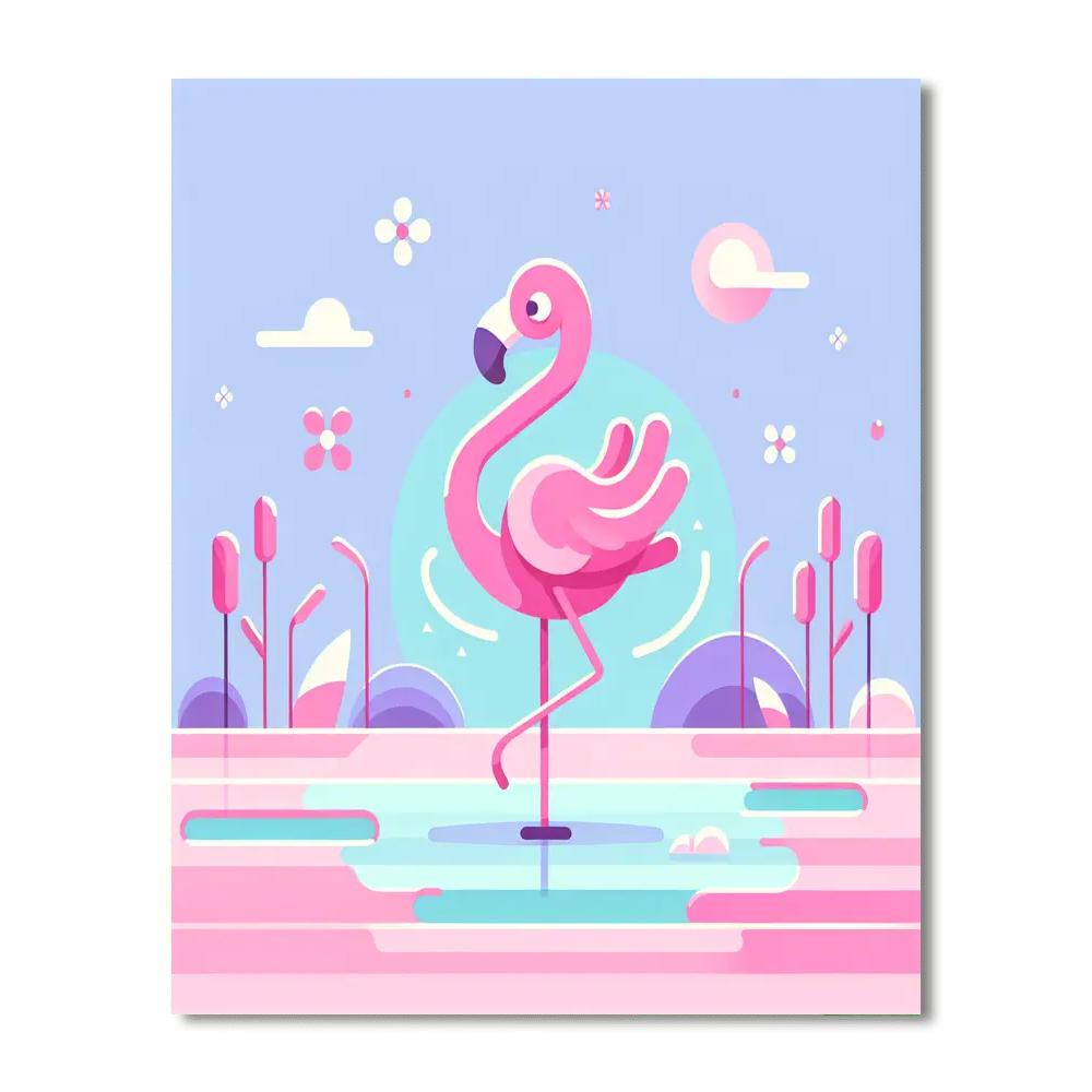Funky Flamingo Party Painting By Numbers Kit