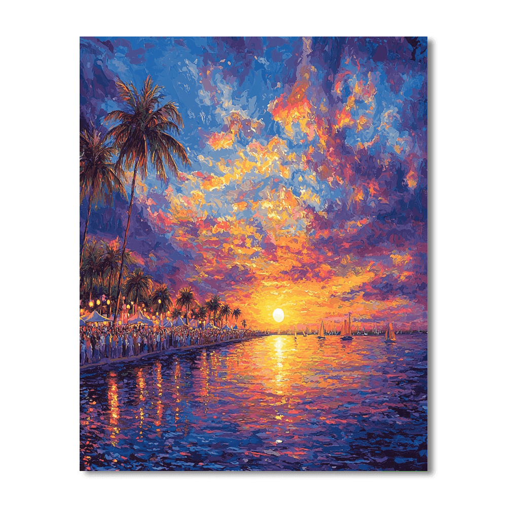 Key West Sunset Celebration Numbered Painting Kits