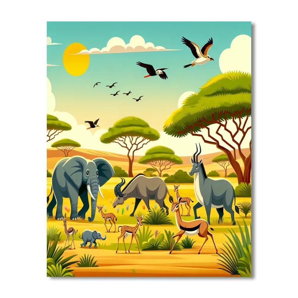 Safari Adventure In Africa Numbered Painting Kits