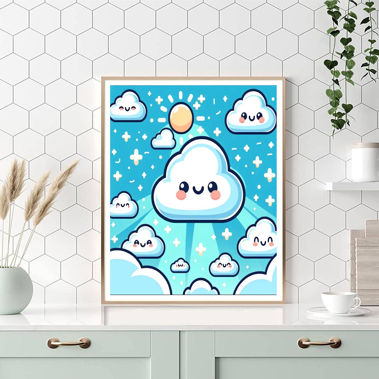 Giggling Clouds Painting Number Kit