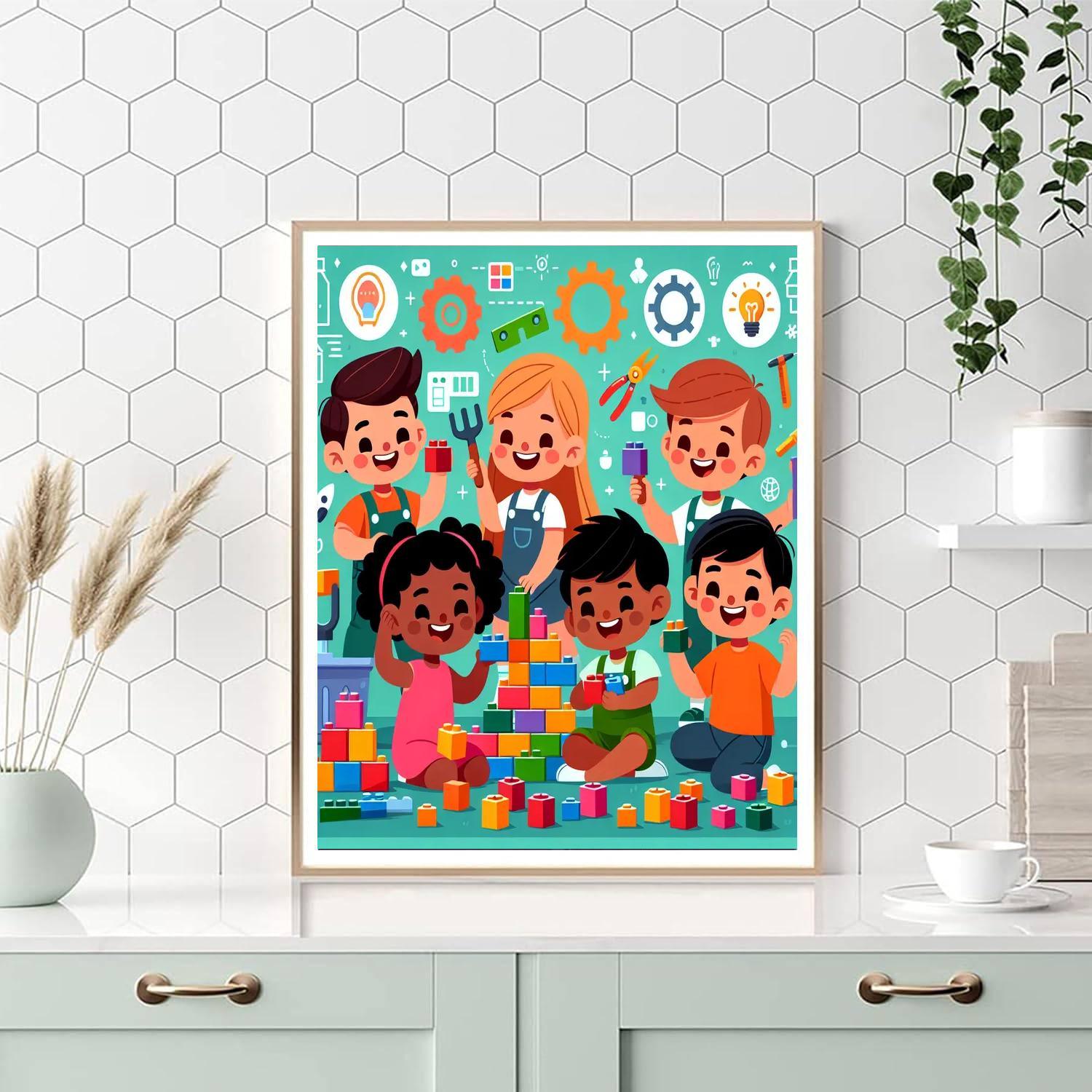Busy Builders Paint By Numbers Art