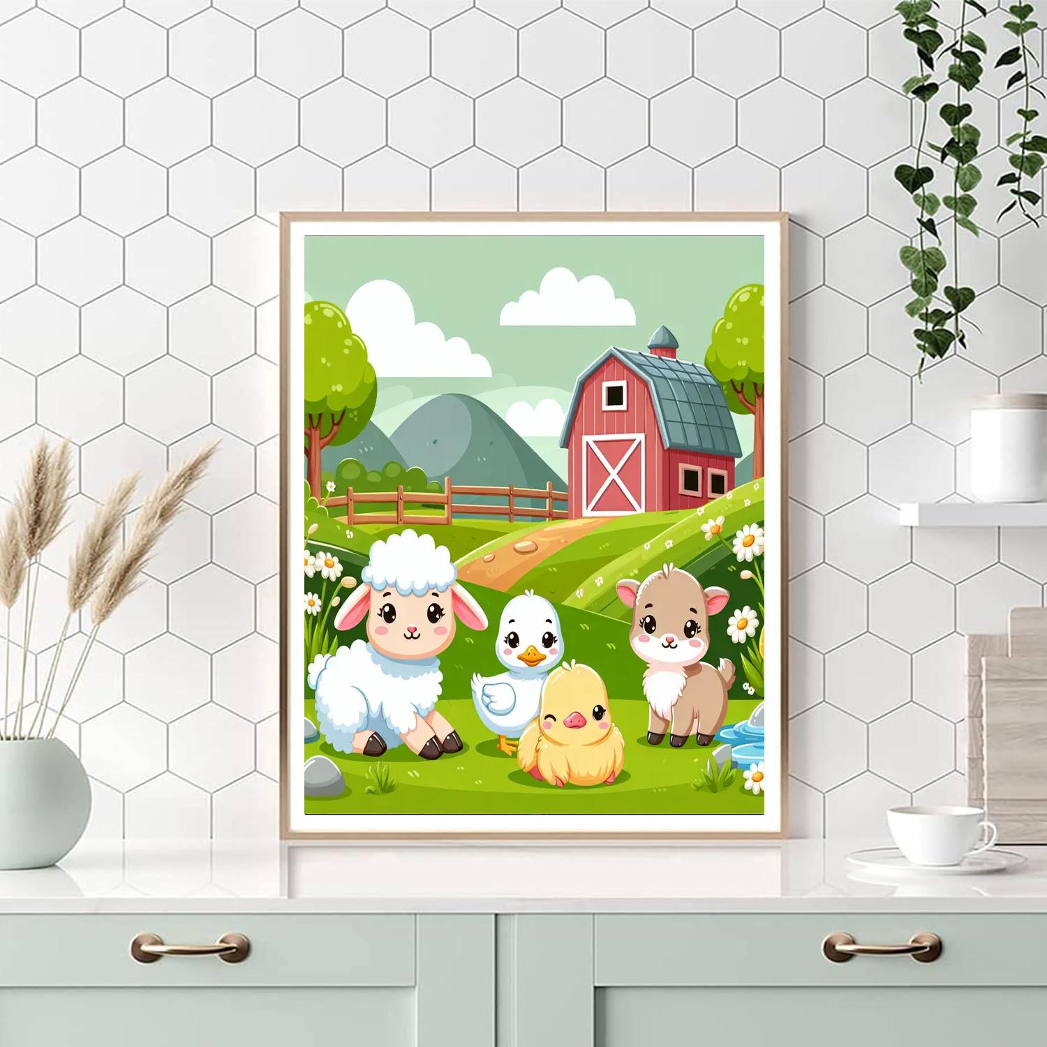 Cuddle Time With Baby Animals Painting By Numbers Kit