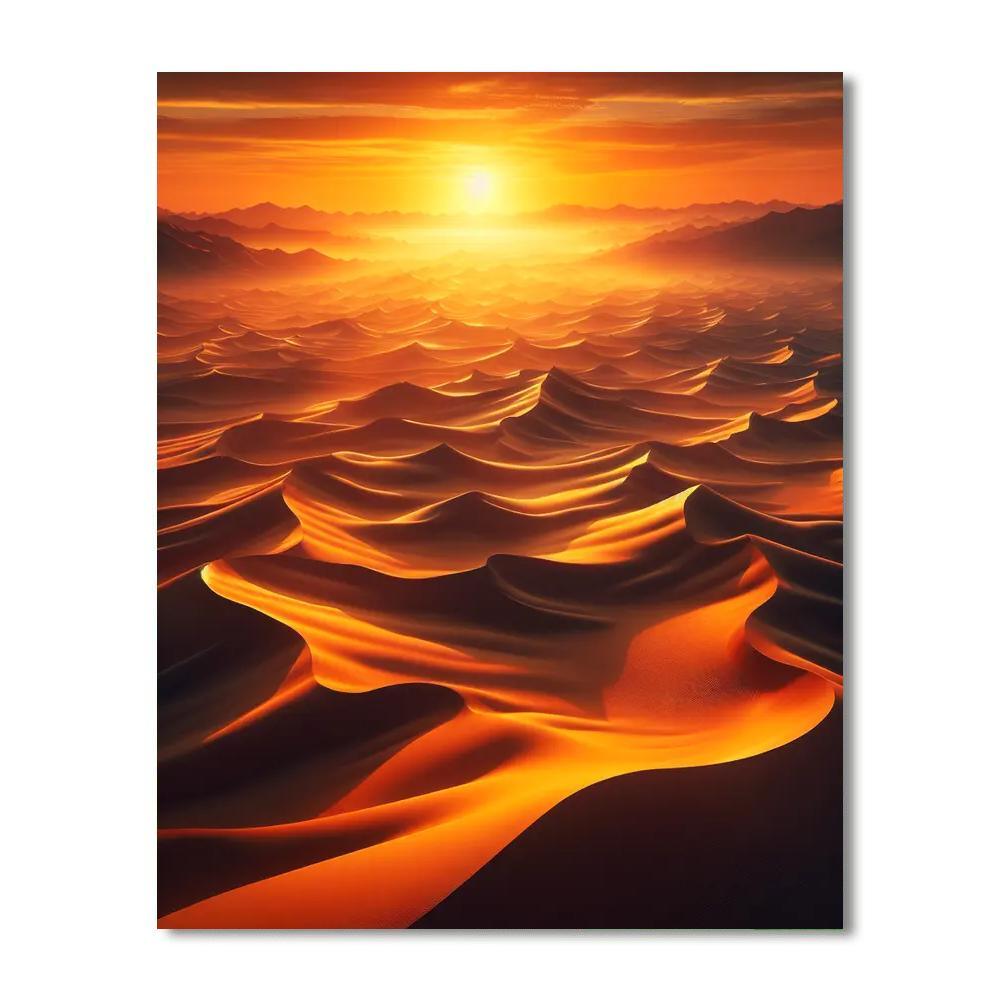 Vibrant Desert Sunrise Paint By Color