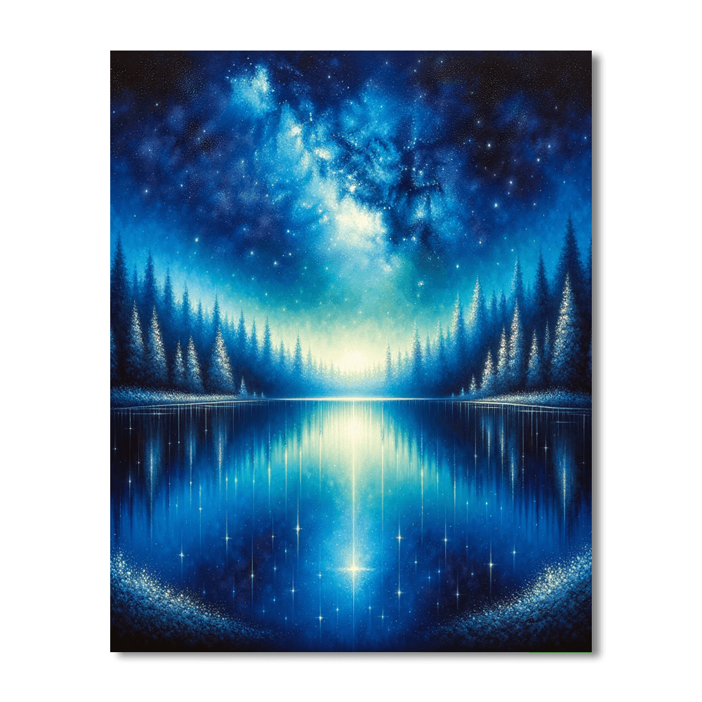 Starry Night Over The Lake Paint By Color